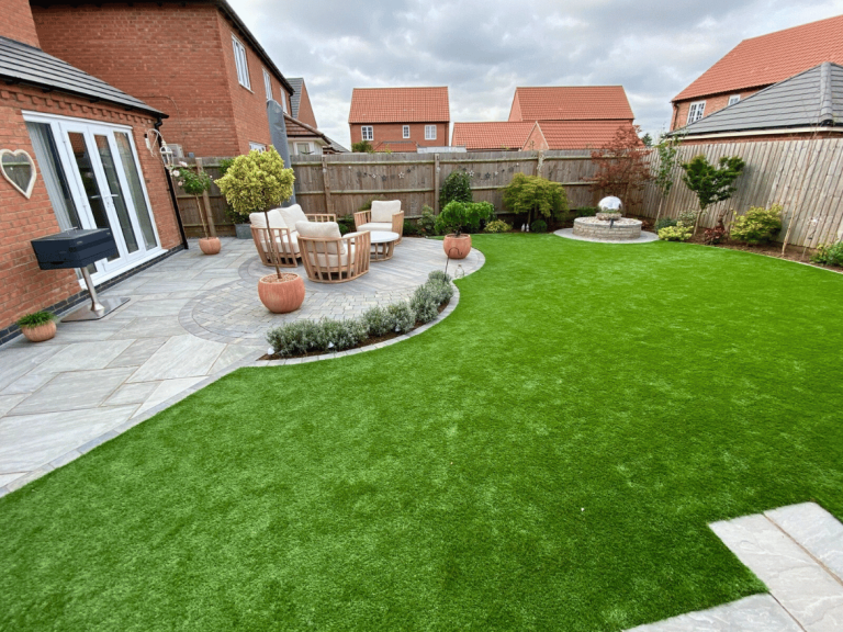 Leicester garden with simple patio space.