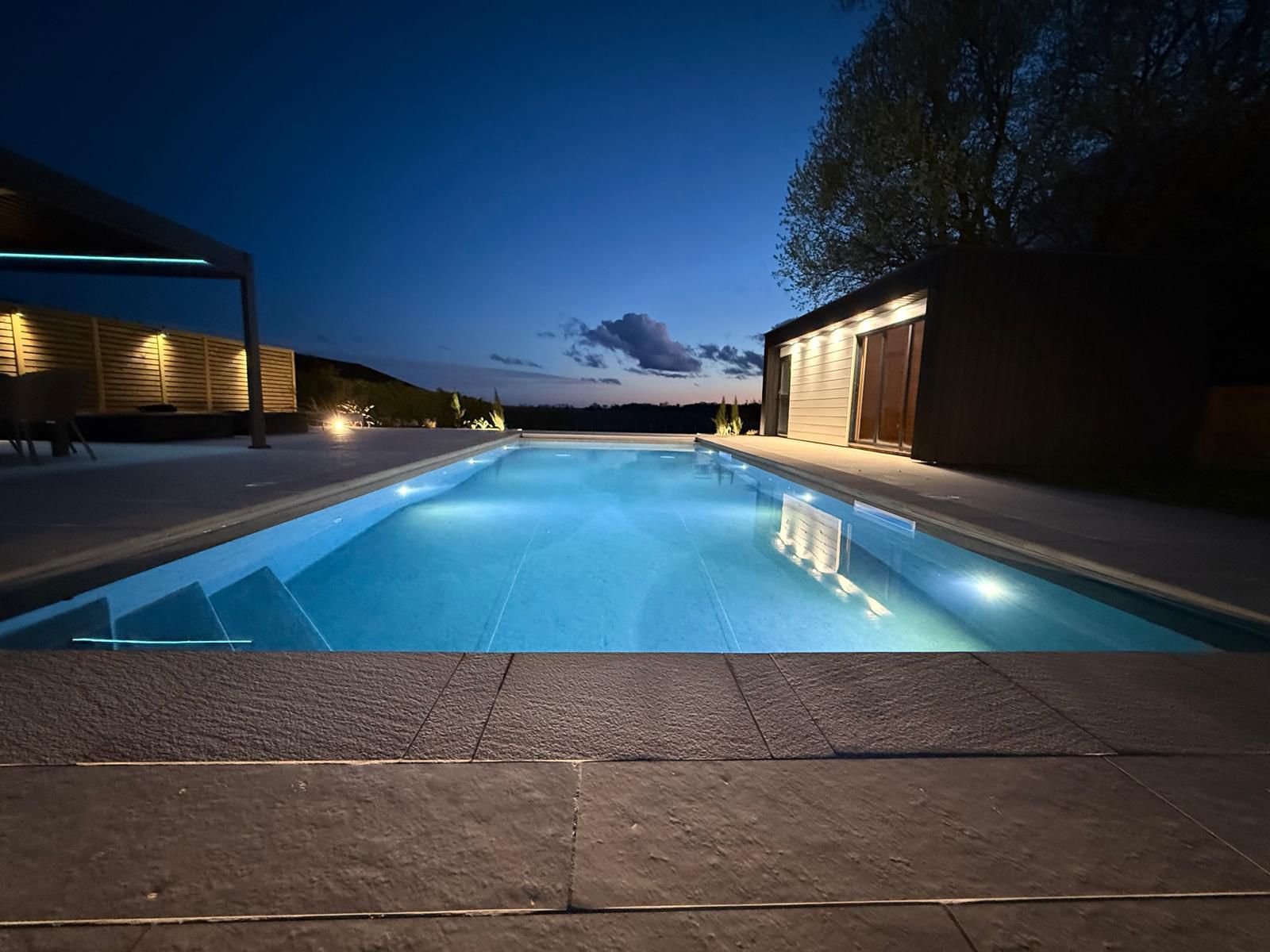 Completed Leicester landscaping project with patio lawn and planting